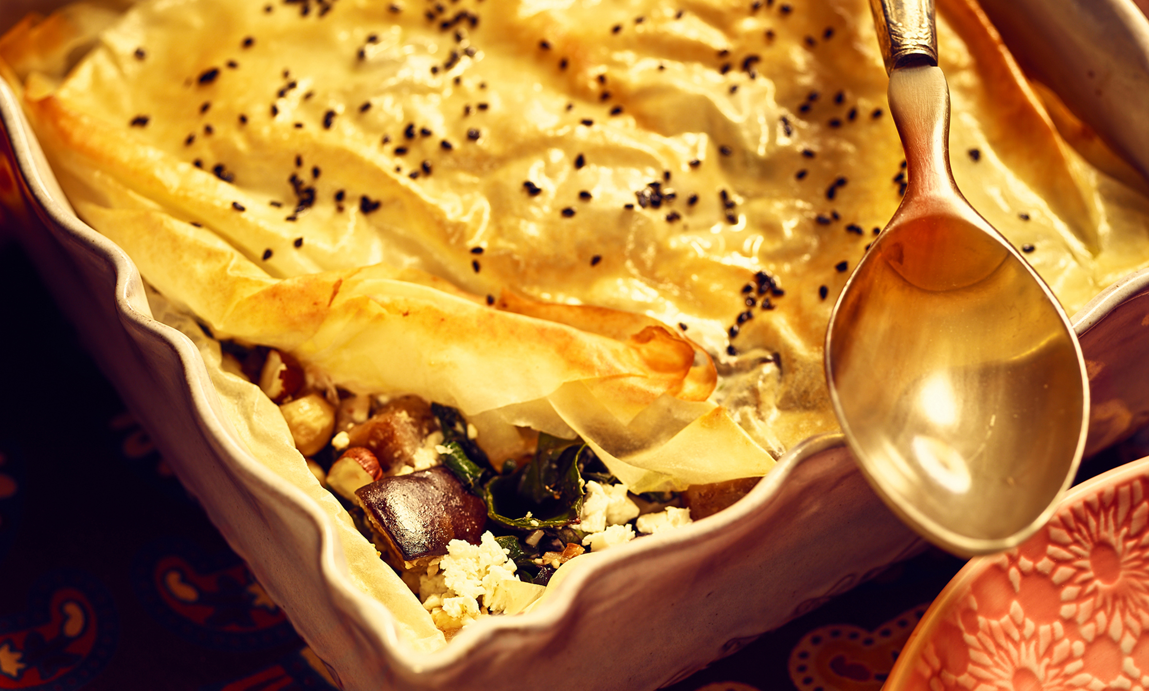 Borek of chards with eggplant and feta cheese - Recipe BCook