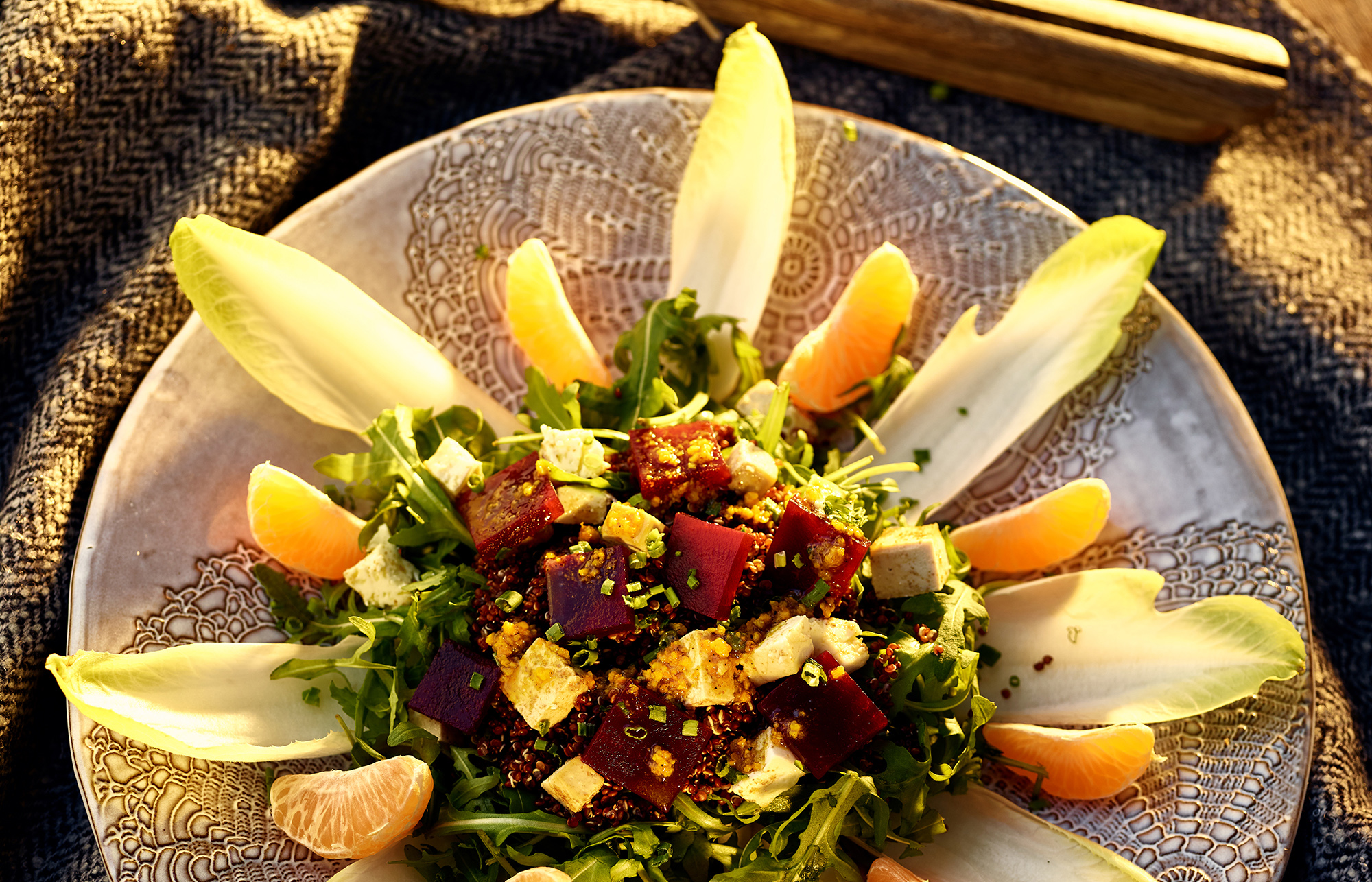 Hot Beet Salad, Tofu and Tangerine - Recipe BCook